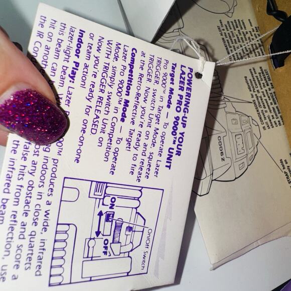 NEW NIB Vintage Galoob '91 100ft Lazer Pro 9000 Toy Gun Infrared Light Tag Sound - Picture 8 of 8